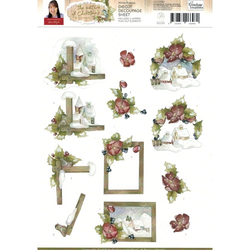 Christmas Nature Winter Frames Die Cut Paper Tole Decoupage Sheet