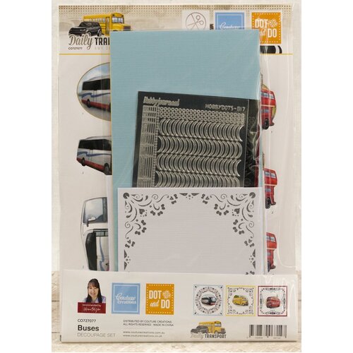 Amy Spring Dot & Do It's a Mans World Buses Die Cut Decoupage Kit