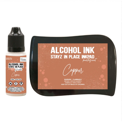 Copper Pearlescent Alcohol Ink Pad with 12ml reinker