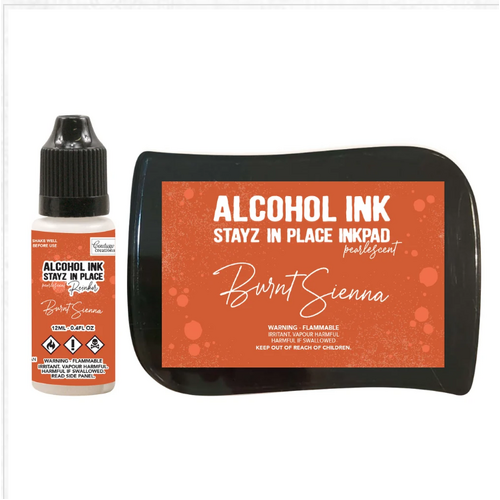 Burnt Sienna Pearlescent Alcohol Ink Pad with 12ml reinker