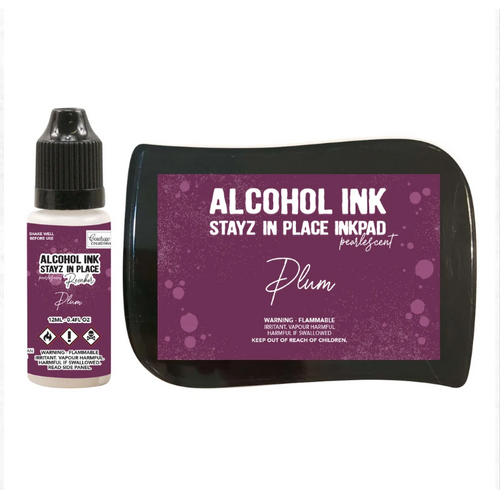 Plum Pearlescent Alcohol Ink Pad with 12ml reinker