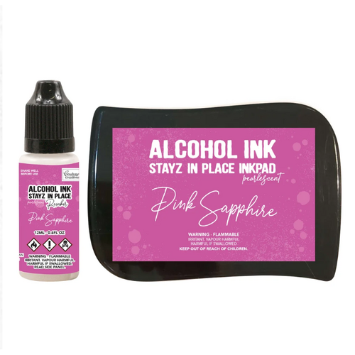 Pink Sapphire Pearlescent Alcohol Ink Pad with 12ml reinker