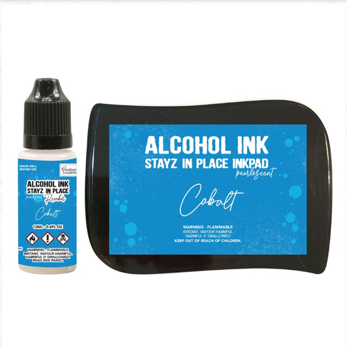 Cobalt Pearlescent Alcohol Ink Pad with 12ml reinker