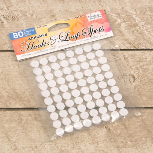 Adhesive Hook and Loop Spots - White (80pc)Adhesive Foam Tape 19mm x 12mm x 2mm deep x 250 pieces