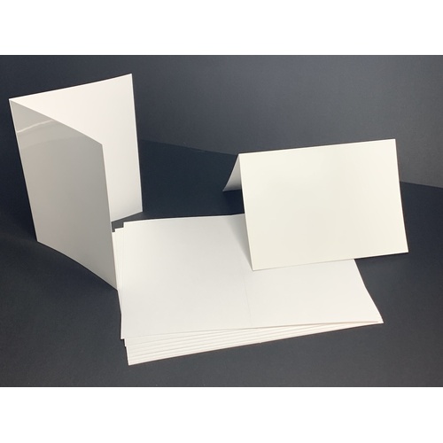 White Gloss Card Single Fold Size B (10 Pack) No Envelopes