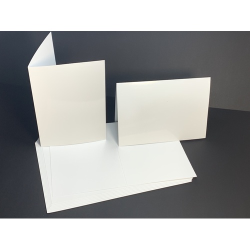 White 250GSM Gloss Card Single Fold Size C (10 Pack)