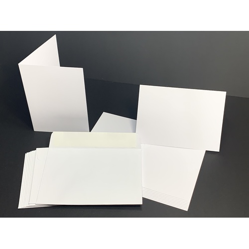 White 300gsm Card Single Fold SIZE B (10 Pack) (With Envelopes)