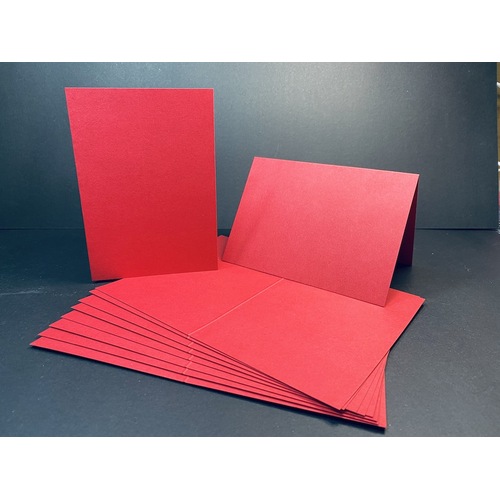 Bright Red 210gsm Single Fold Card Size B (A6) Pk 10