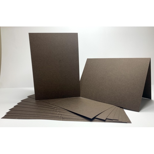 Brown Single Fold Card 230gsm Size B (A6) Pk 10