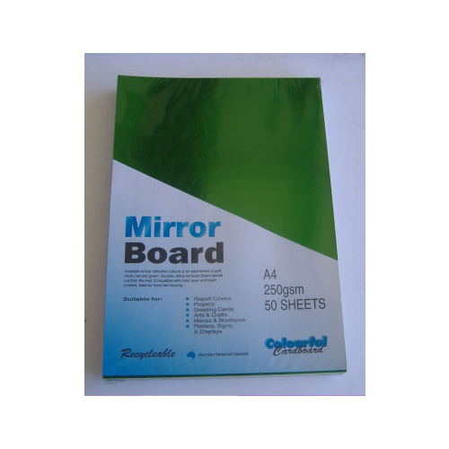 Mirror Card Green A4 250gsm