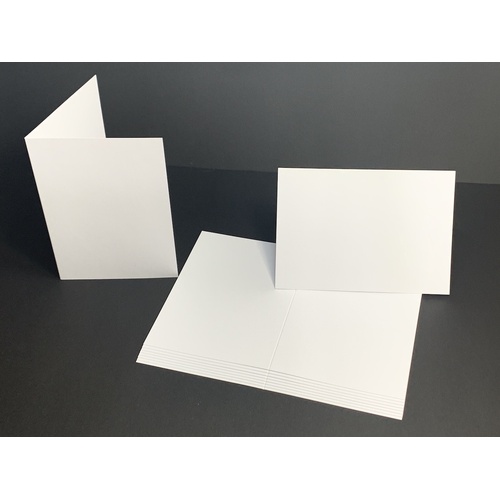 White 350gsm Card Single Fold SIZE B (6x4)(10 Pack) [Supply Envelopes: No]