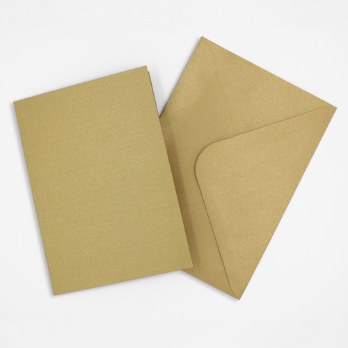 Pearlised Gold Cards & Envelopes Size 105mmx150mm Qty 4