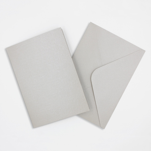 Pearlised Silver Cards & Envelopes Size 105mmx150mm Qty 4