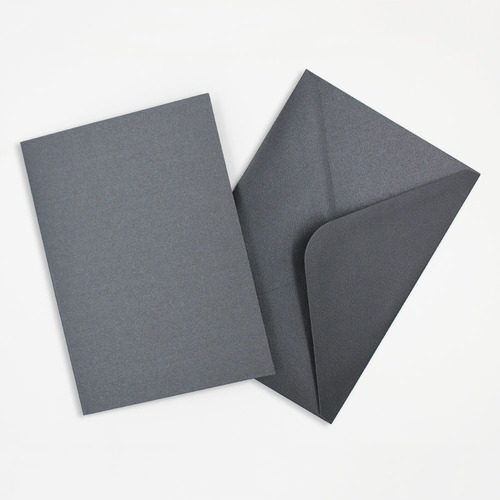 Pearlised Charcoal Cards & Envelopes Size 105mmx150mm Qty 4