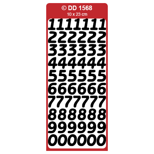 Large numbers sticker sheet