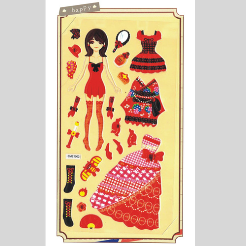 Princess Red Kimono Dress Up Sticker