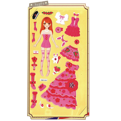 Princess Pink Bunny Dress Up Sticker