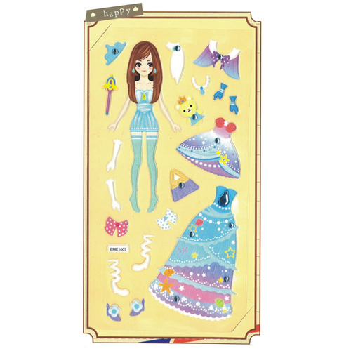 Princess Blue Dress Up Sticker