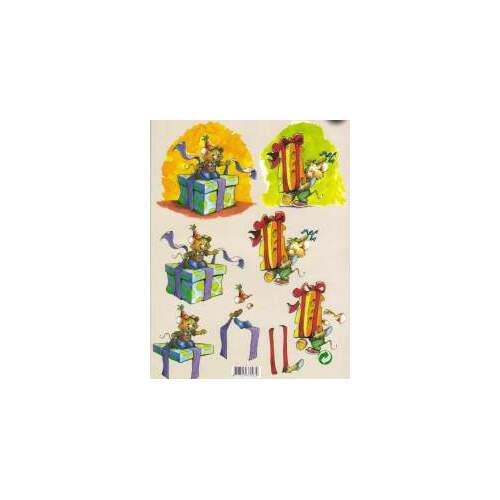 Mouse with Cheese & Present Paper Tole/decoupage