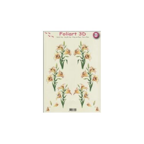 Lily Flowers Themed Decoupage/Paper Tole