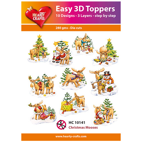 Hearty Crafts Christmas Mooses Die Cut Paper Tole