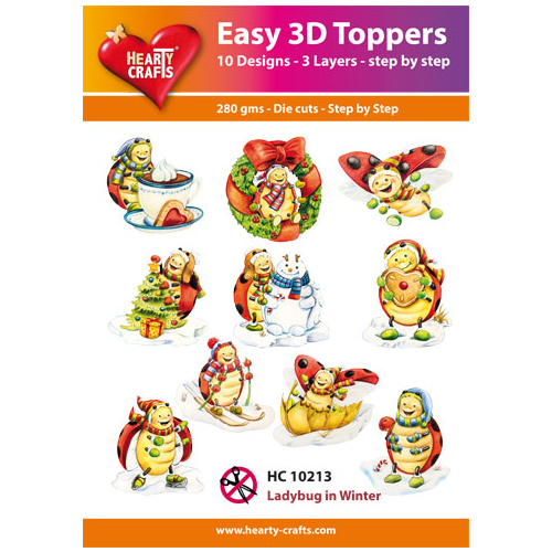 Hearty Crafts Ladybug in Winter Die Cut Paper Tole