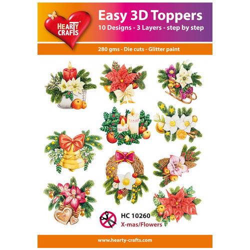 Hearty Crafts Christmas Flowers Die Cut Paper Tole