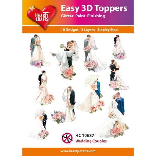 Wedding Couples Die Cut Paper Tole 10 per Pack