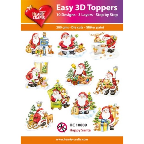 Hearty Crafts Christmas Happy Santa Die Cut Paper Tole