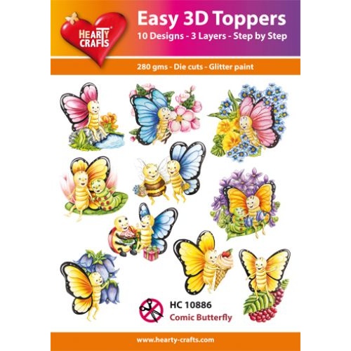 Hearty Crafts Comic Butterfly Die Cut Paper Tole