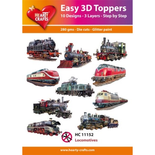 Hearty Crafts Locomotives Die Cut Paper Tole
