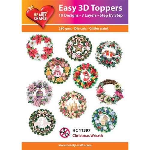 Hearty Crafts Christmas Wreaths Die Cut Paper Tole
