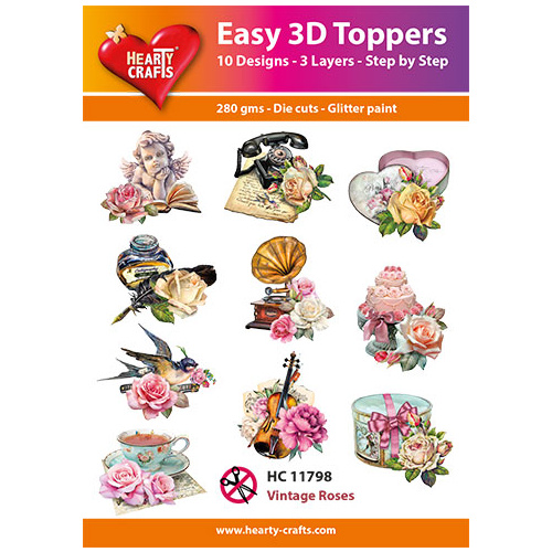 Hearty Crafts Vintage Roses Die Cut Paper Tole