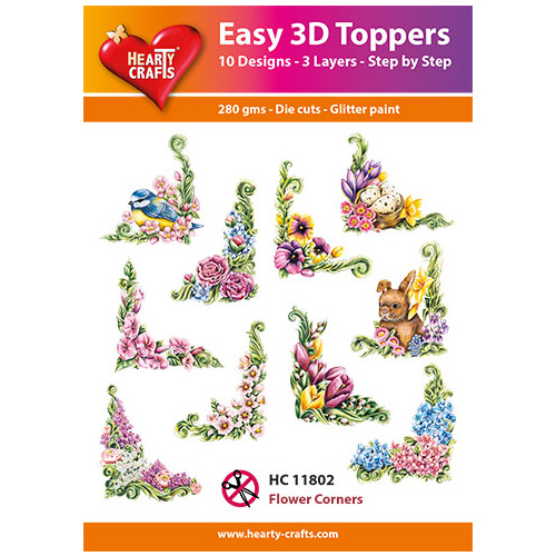 Hearty Crafts Flower Corners Die Cut Paper Tole