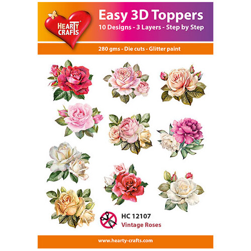 Hearty Crafts Vintage Roses Die Cut Paper Tole