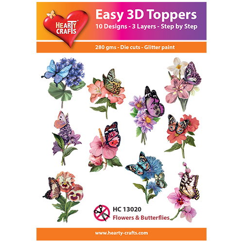 Hearty Crafts Flowers & Butterflies Die Cut Paper Tole