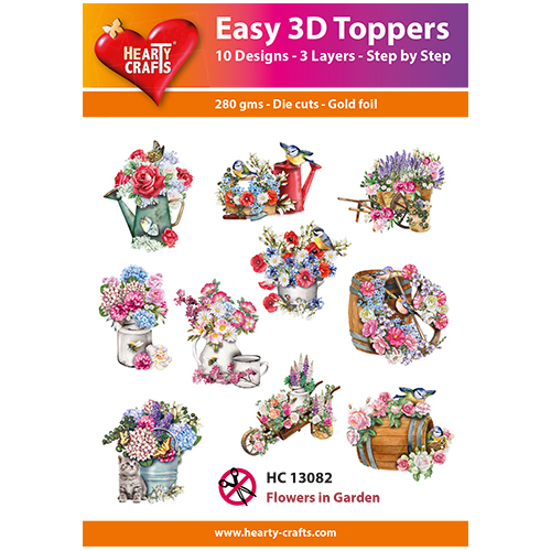 Hearty Crafts Flowers in Garden Die Cut Paper Tole