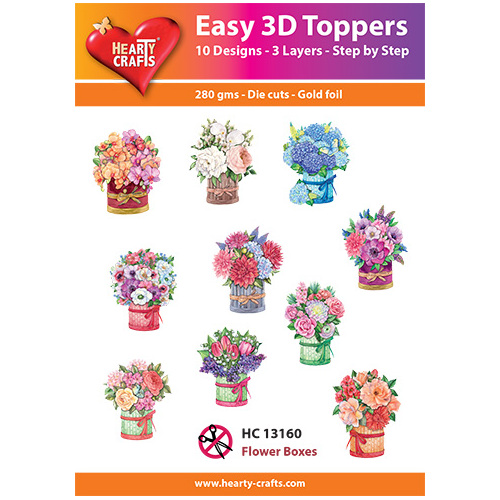 Hearty Crafts Flower Boxes Die Cut Paper Tole