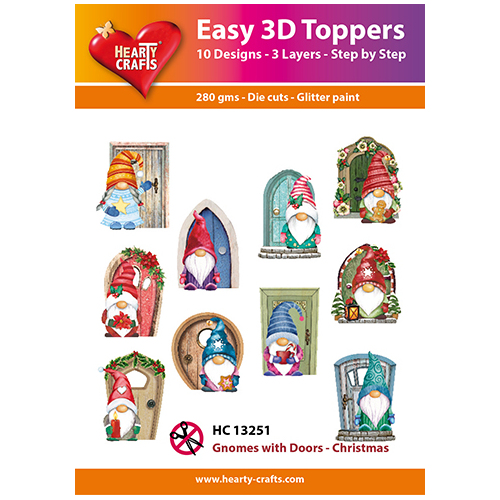 Hearty Crafts Christmas Gnomes with Doors Die Cut Paper Tole