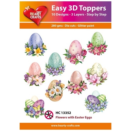 Hearty Crafts Flowers with Easter Eggs  Die Cut Paper Tole