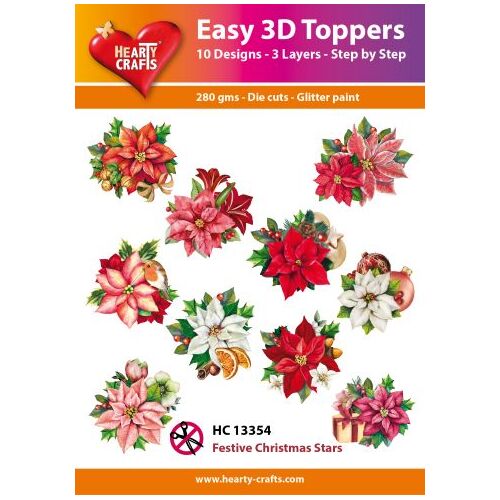 Hearty Crafts Festive Christmas Stars Die Cut Paper Tole