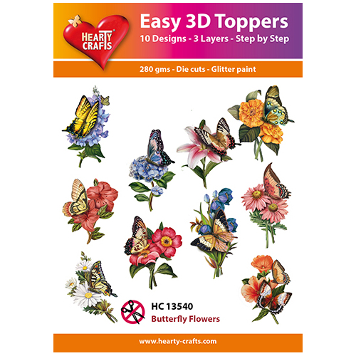 Hearty Crafts Butterfly Flowers Die Cut Paper Tole