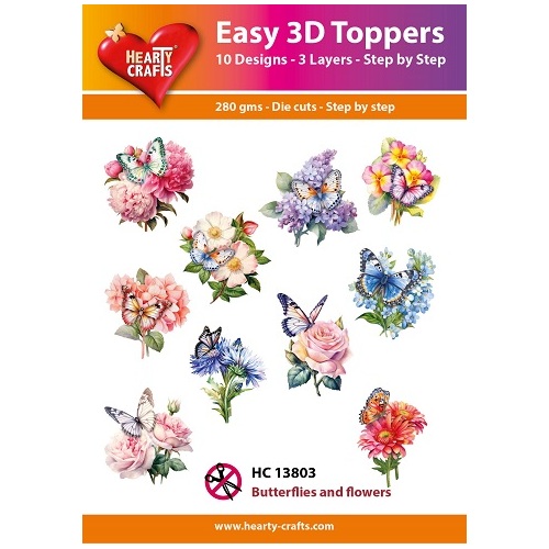 Hearty Crafts Butterflies and Flowers Die Cut Paper Tole