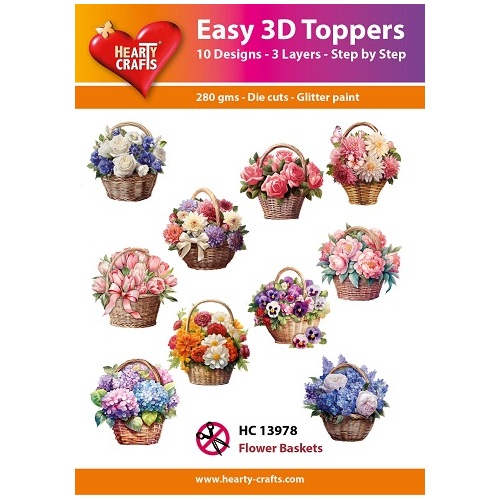 Hearty Crafts Flower Baskets Die Cut Paper Tole