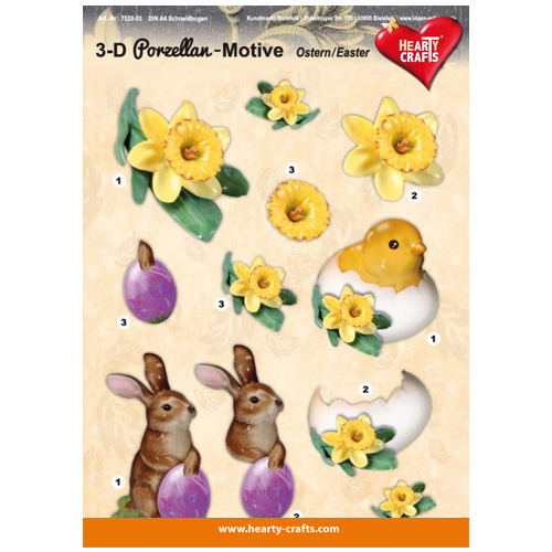 Porcelain Easter Glossy 3D Paper Tole Sheet