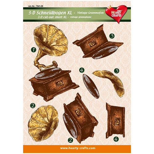 XL Gramophone 3D Cut Out Sheet