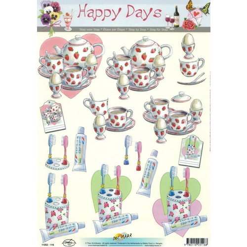 Teapot Breakfast Paper Tole