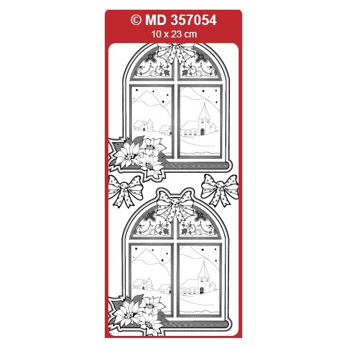 Window with Poinsettia Transparent