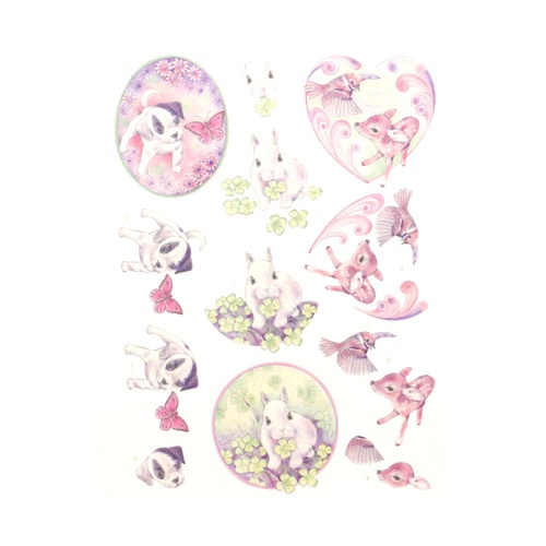 Yvonne Creations Cute Animal Babies  A4 Die Cut Paper Tole Decoupage