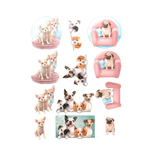 3D push out - Amy Design - Dogs Life - All kind of dogs A4 Die Cut Paper Tole Decoupage